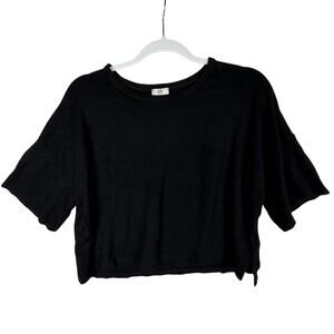 NLT‎ Crop Top Boxy Short Sleeve Tee Made In LA Women Large Black